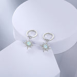 Silver Color Fashion Jewelry Sets with Simulated White Opal Stone