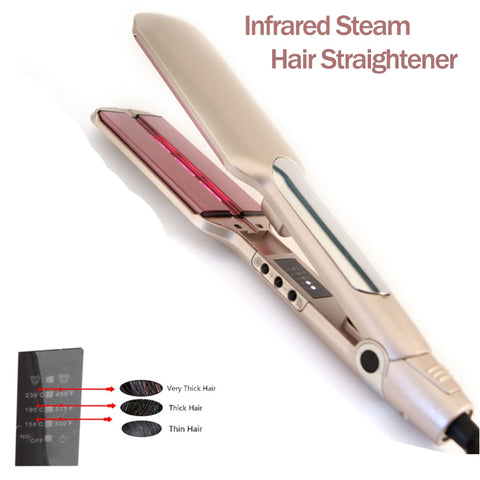 2 In 1 Infrared Steam Hair Straightener