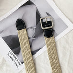 Women Belt Woven Canvas Elastic