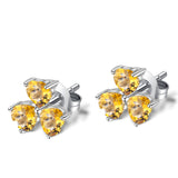 Citrine Heart Gemstone Earrings