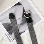 Women Belt Woven Canvas Elastic